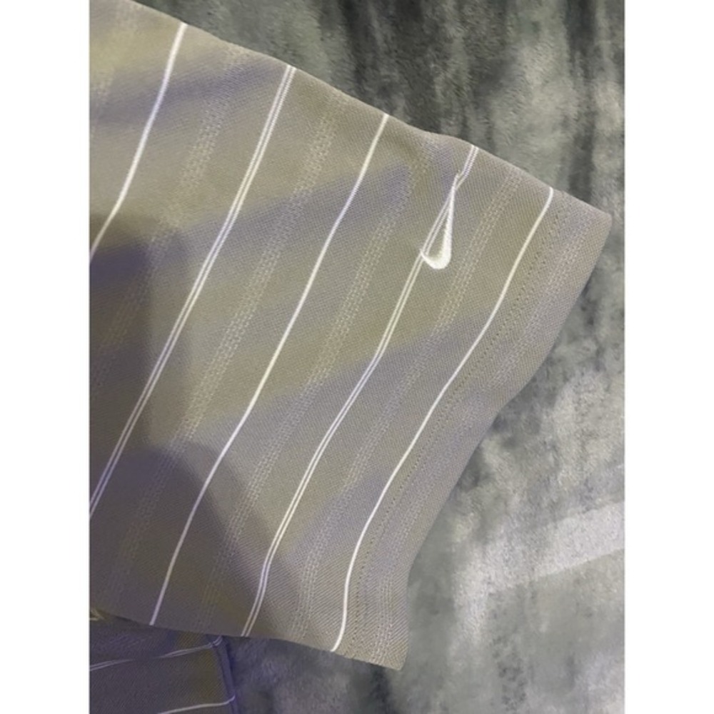 Nike Golf Mens XL Dri-FIT Striped Polo Shirt Olive Green Short Sleeve Sport Top - Picture 3 of 5